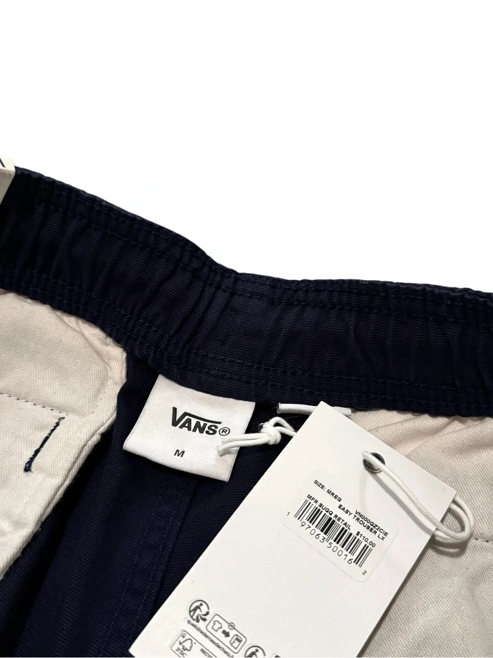 Vans Easy trouser Pants Baggy Tapered Fit Navy Mens Size Medium New